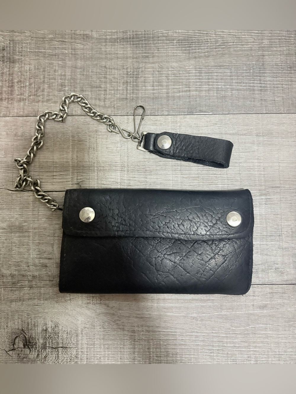 Vintage Heavy Duty Leather Biker Chain Wallet